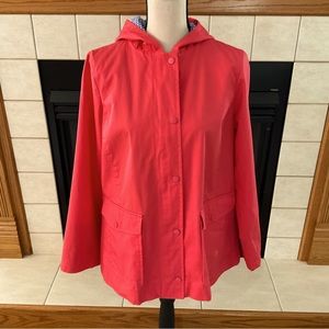 Talbots Darling Gingham Hooded Rain Jacket/Coat, Women’s Sz S